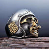 Bague motard route 66 en argent massif 925