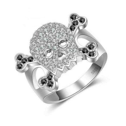 Bague femme tête de mort en argent 925