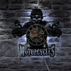 Horloge murale biker squelette
