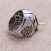 Bague motard route 66 en argent massif 925