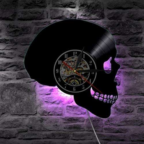 Horloge Skull en vinyle