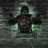 Horloge murale biker squelette