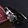 Bracelet cuir Harley tête de mort