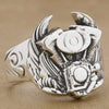 Superbe bague V-twin Harley en argent massif 925