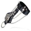 Unisex Cool Punk Rock Gothic Skeleton Skull Hand Glove Chain Link Wristband Bangle Leather Bracelet S244