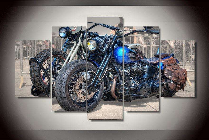 Déco murale 5 toiles Moto Harley Davidson